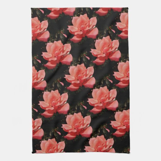 Hübsch Pfirsiche Rosa Rose Küchentuch (Vertikal)