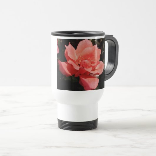 Hübsch Pfirsiche Rosa Rose Reisebecher (VorderseiteRechts)