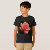 Hübsch Pfirsiche Rosa Rose T-Shirt (Vorne ganz)