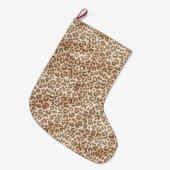 Hübsch Pfirsichrosa Leopard Großer Weihnachtsstrumpf (Vorderansicht (hängend))