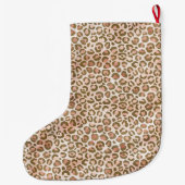 Hübsch Pfirsichrosa Leopard Großer Weihnachtsstrumpf (Rückseite)