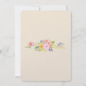 Hübsch Pfirsichrosa Wasserfarbe Blumengeburt Einladung (Rückseite)