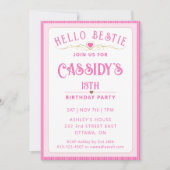 Hübsch Pink 13. Geburtstag Einladung (Vorderseite)