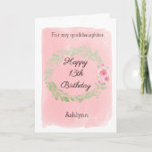 Hübsch Pink 13. Geburtstag Godtochter Karte (Vorderseite)