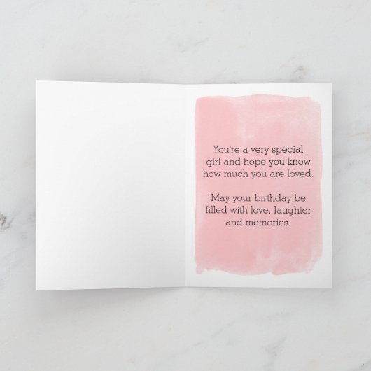 Hübsch Pink 13. Geburtstag Godtochter Karte (Innenseite)