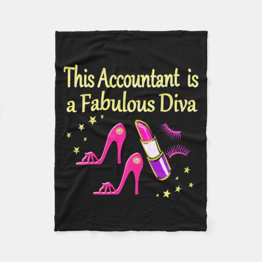 HÜBSCH PINK ACCOUNTANT DIVA DESIGN FLEECEDECKE (Vorderseite)