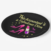 HÜBSCH PINK ACCOUNTANT DIVA DESIGN PAPPTELLER (Schrägansicht)