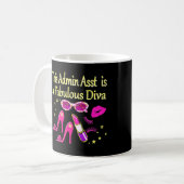 HÜBSCH PINK ADMIN ASST DIVA DESIGN KAFFEETASSE (Vorderseite Links)