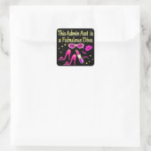 HÜBSCH PINK ADMIN ASST DIVA DESIGN QUADRATISCHER AUFKLEBER (Tasche)