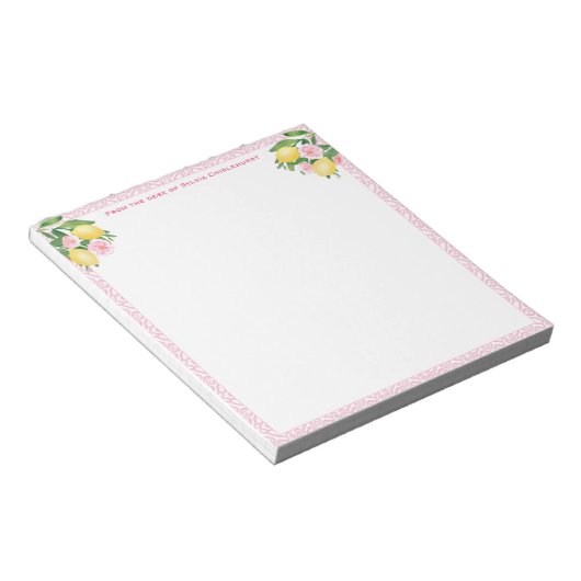 Hübsch Pink Amalfi Lemons | vom Schreibtisch Notizblock (angewinkelt)