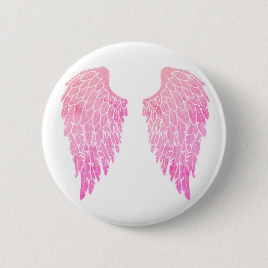 Hübsch Pink Angel Wings Button (Vorderseite)