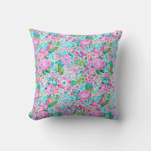 Hübsch Pink Aqua Blue Chic Trendy Pastel Kissen