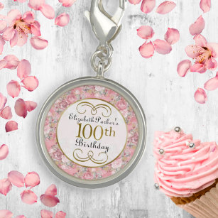Hübsch Pink Aquarell Floral 100. Geburtstag Charm