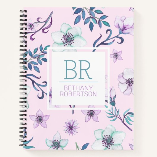 Hübsch Pink Aquarell Personalisiert Notizblock (Vorderseite)