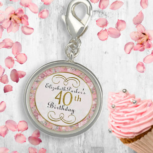 Hübsch Pink Aquarell Rose Floral 40. Geburtstag Charm