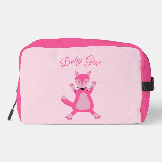 Hübsch Pink Baby Fox Custom Waschbeutel (Rückseite)