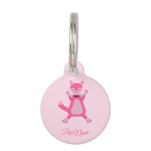Hübsch Pink Baby Fox Eigener Name des Begleiters Haustiermarke