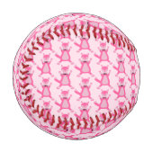 Hübsch Pink Baby Fox Gemustert Baseball (Vorderseite Links)