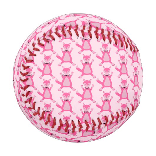 Hübsch Pink Baby Fox Gemustert Baseball (Vorderseite Links)