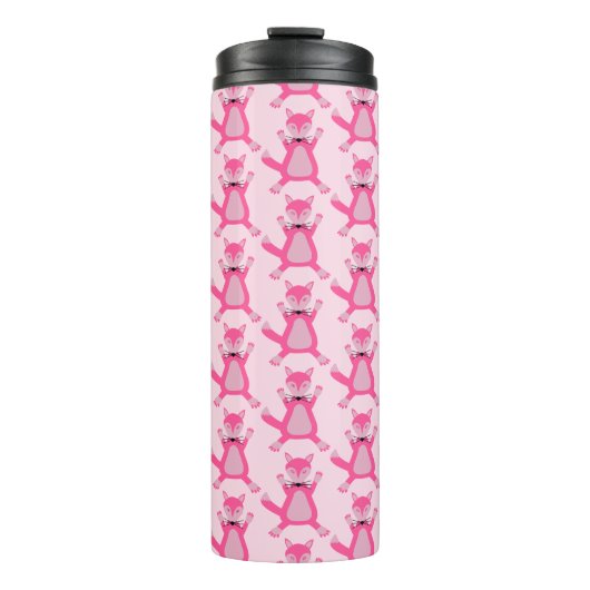 Hübsch Pink Baby Fox Gemustert Thermosbecher (Vorderseite)