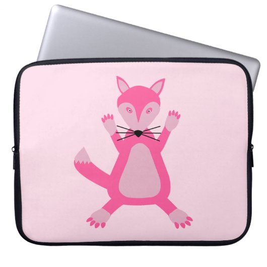 Hübsch Pink Baby Fox Laptopschutzhülle (Vorderseite)