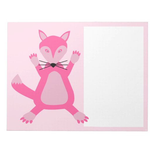 Hübsch Pink Baby Fox Notizblock (Vorderseite)
