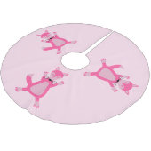Hübsch Pink Baby Fox Polyester Weihnachtsbaumdecke (Schrägansicht)