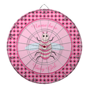 Hübsch Pink Baby Girl Bee Custom Dartscheibe