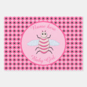 Hübsch Pink Baby Girl Bee Custom Geschenkpapier Set (Vorderseite)