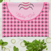 Hübsch Pink Baby Girl Bee Custom Geschirrtuch (Gefaltet)