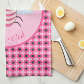 Hübsch Pink Baby Girl Bee Custom Geschirrtuch (Viertel Falte)