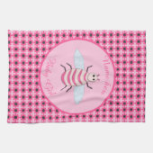 Hübsch Pink Baby Girl Bee Custom Geschirrtuch (Horizontal)