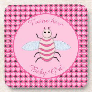 Hübsch Pink Baby Girl Bee Custom Getränkeuntersetzer
