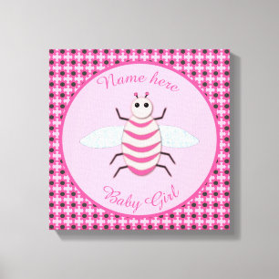 Hübsch Pink Baby Girl Bee Custom Leinwanddruck