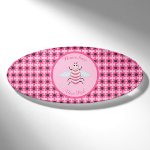 Hübsch Pink Baby Girl Bee Custom Namenschild