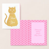 Hübsch Pink Baby Girl Cat Baby Dusche Vielen Dank