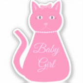 Hübsch Pink Baby Girl Cat Custom Aufkleber (Vorderseite)