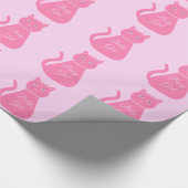 Hübsch Pink Baby Girl Cat Custom Baby Dusche Geschenkpapier (Ecke)