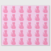 Hübsch Pink Baby Girl Cat Custom Baby Dusche Geschenkpapier (Flach)