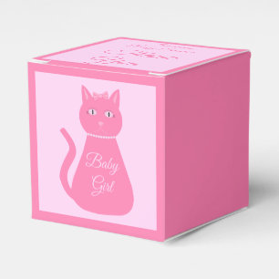 Hübsch Pink Baby Girl Cat Custom Baby Dusche Geschenkschachtel