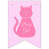 Hübsch Pink Baby Girl Cat Custom Baby Dusche Wimpelkette (Zweite Fahne)
