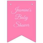 Hübsch Pink Baby Girl Cat Custom Baby Dusche Wimpelkette (Dritte Fahne)