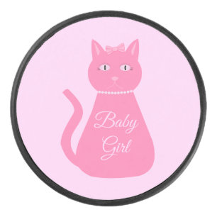 Hübsch Pink Baby Girl Cat Custom Eishockey Puck