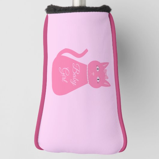 Hübsch Pink Baby Girl Cat Custom Golf Headcover (Rotieren 90)