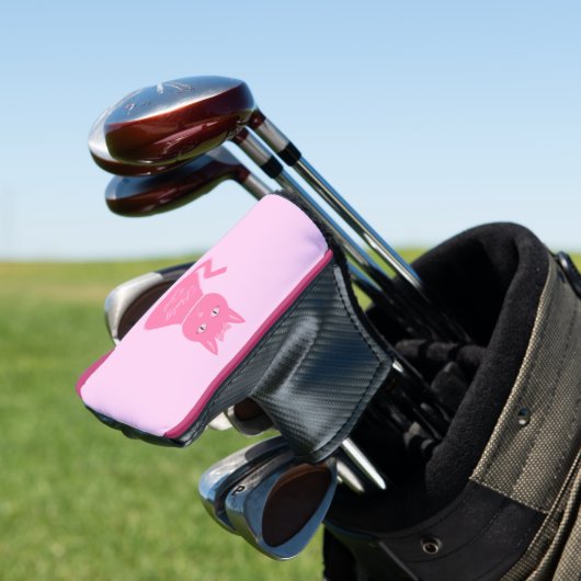 Hübsch Pink Baby Girl Cat Custom Golf Headcover (In Situ)