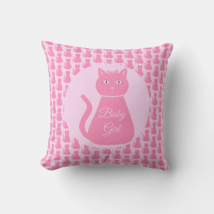 Hübsch Pink Baby Girl Cat Custom Kissen