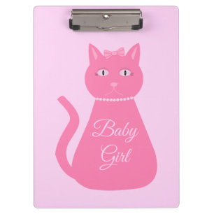 Hübsch Pink Baby Girl Cat Custom Klemmbrett