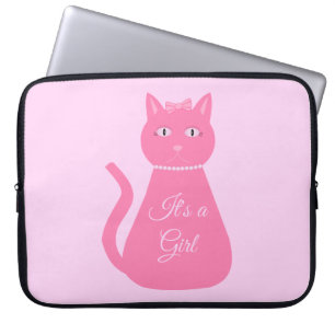 Hübsch Pink Baby Girl Cat Custom Laptopschutzhülle