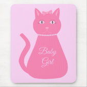 Hübsch Pink Baby Girl Cat Custom Mousepad (Vorne)