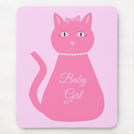 Hübsch Pink Baby Girl Cat Custom Mousepad (Vorne)